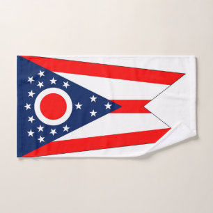 Hand Towel with Flag of Ohio State, USA