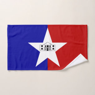 Hand Towel with Flag of San Antonio City, USA