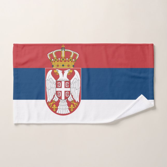 Hand Towel with Flag of Serbia (Hand Towel)