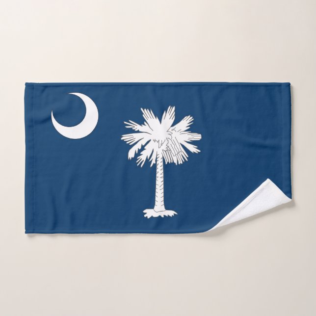 Hand Towel with Flag of South Carolina State, USA (Hand Towel)