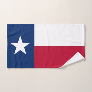 Hand Towel with Flag of Texas State, USA