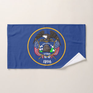Hand Towel with Flag of Utah State, USA