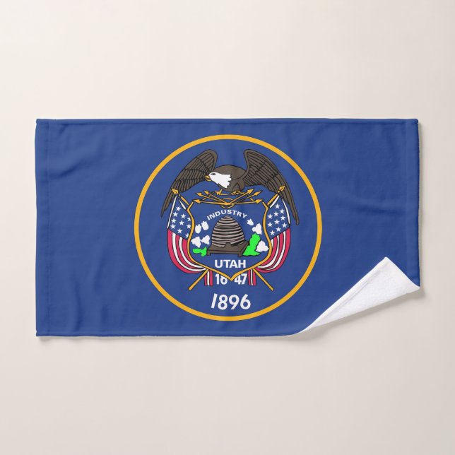 Hand Towel with Flag of Utah State, USA (Hand Towel)