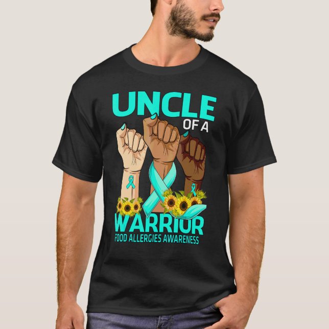 Hand Uncle Of A Warrior Food Allergies Awareness S T-Shirt (Front)
