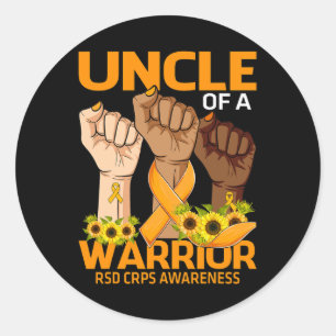 Hand Uncle Of A Warrior RSD CRPS Awareness Sunflow Classic Round Sticker