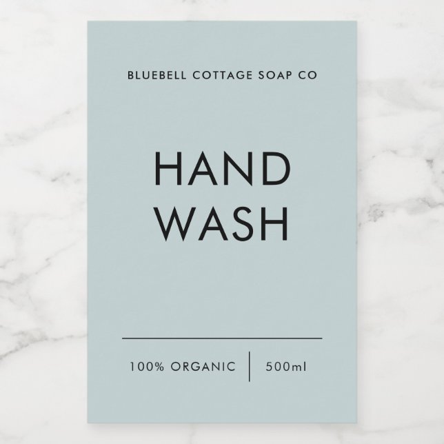 Hand Wash Label, Elegant, Minimal Product Label (Single Label)