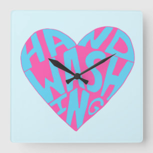 Hand Washing Hand Square Wall Clock