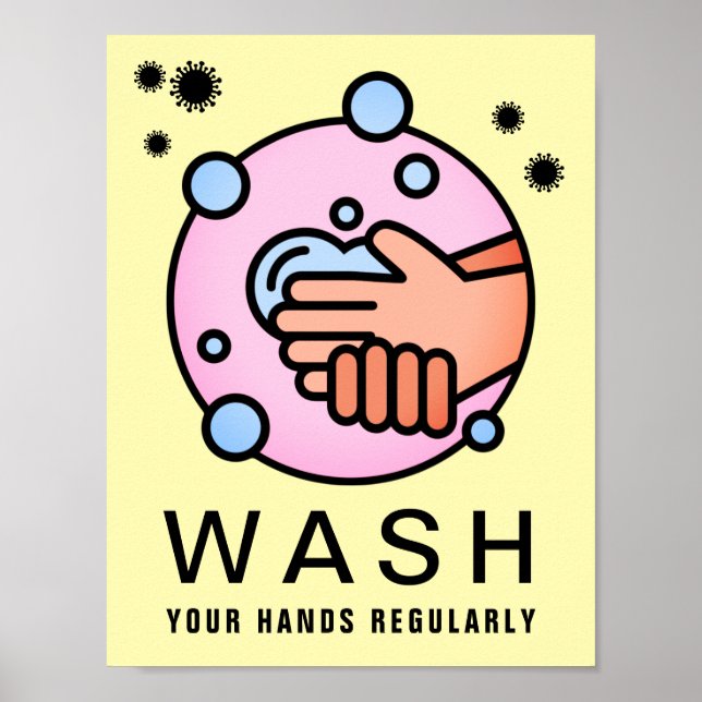 Hand Washing Virus Icon Poster (Front)