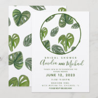 Hand Watercolor Monstera and Adansonii Leaf Bridal