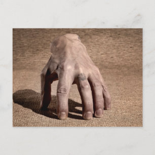 Hand which walks by itself. postcard