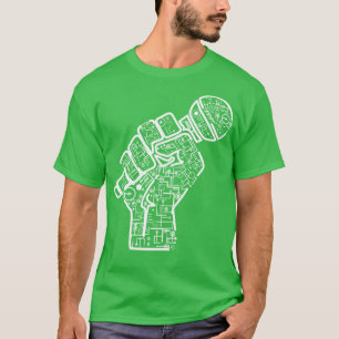 Hand With Microphone Electrics Illustration T-Shirt