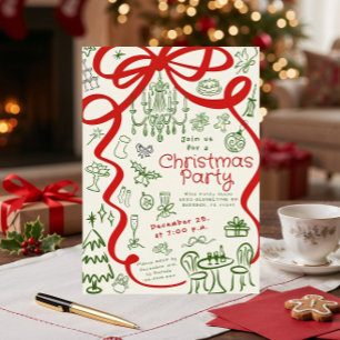 Hand Write Christmas Party Invitation