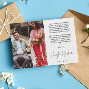 Hand-writing Script Photo Wedding Thank You Card