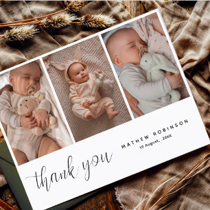 Hand-written 3 Photos Baby Shower Thank You  Postcard