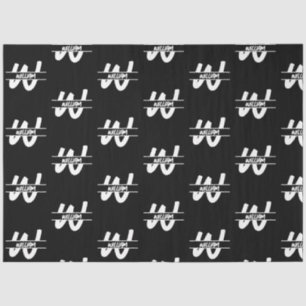Hand Written Black & White Monogrammed Name Tissue Paper