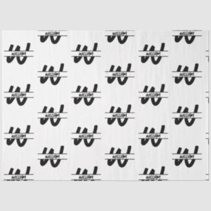 Hand Written Black & White Monogrammed Name Tissue Paper