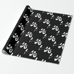 Hand Written Black & White Monogrammed Name Wrapping Paper