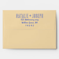 Hand-Written Blue Retro Bright Fun Modern Wedding