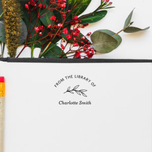 Hand-written Book From The Library Hand-drawn Leaf Self-inking Stamp