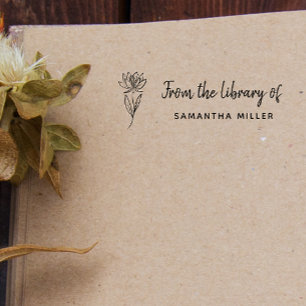 Hand-written Botanical Custom Book The Library Of  Rubber Stamp
