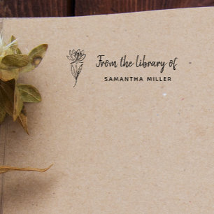 Hand-written Botanical Custom Book The Library Of Self-inking Stamp