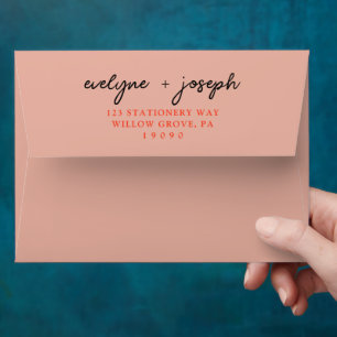 Hand-Written Colourful Retro Bold Funky Wedding Envelope