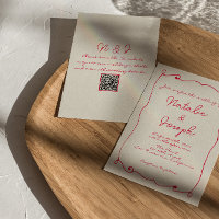Hand-Written Colourful Retro Fun QR Code Wedding