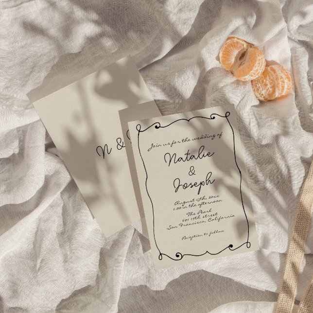 Hand-Written Colourful Retro Fun Unique Wedding  Invitation (Creator Uploaded)