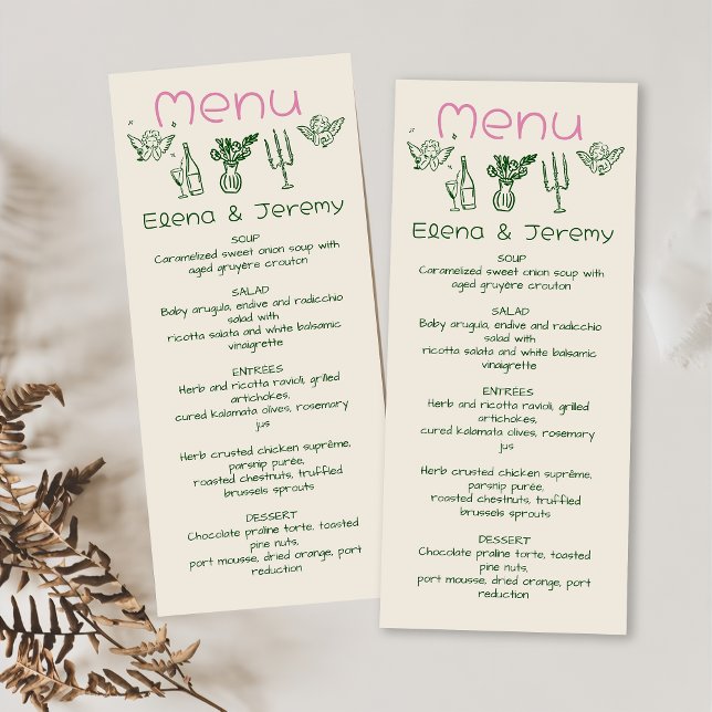 Hand Written Drawing Scribble Wedding Menu (Creator Uploaded)