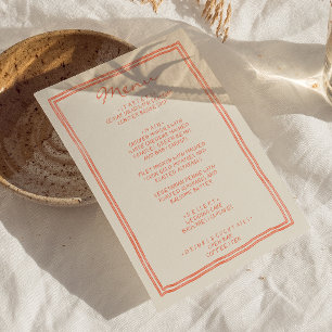 Hand Written Drawn Painted Unique Funky Wedding Menu