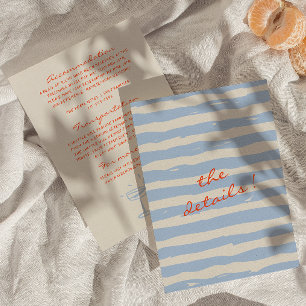 Hand Written Painted Whimsical Wedding Details Enclosure Card