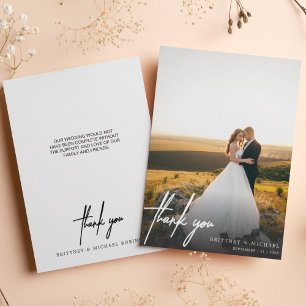 Hand Written Simple Photo Thank You Card