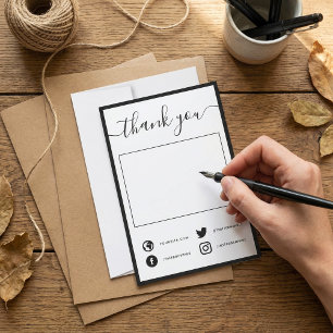 Hand written social thank you insert card