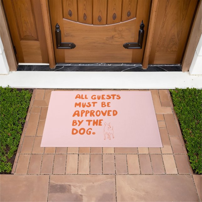 Hand-written typography with dog illustration doormat (Outdoor)