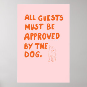 Hand-written typography with dog illustration poster