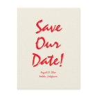 Hand-Written Vivid Red Retro Unique Quirky Wedding