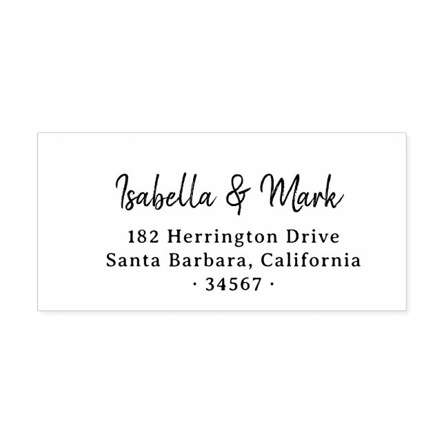 Hand writting bold wedding couples return address  rubber stamp (Imprint)