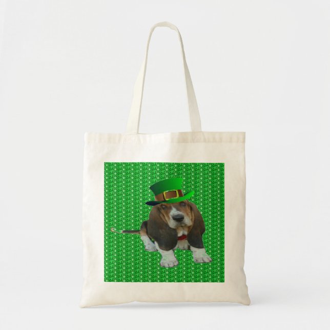 Handbag Basset Hound Happy St.Patrick's Day (Front)