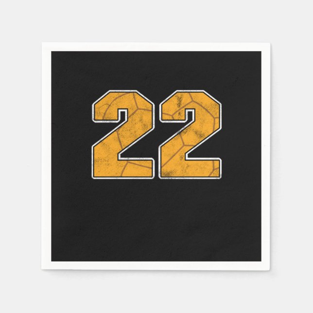 Handball 22 nd Birthday Celebration Sports Gift Napkin (Front)