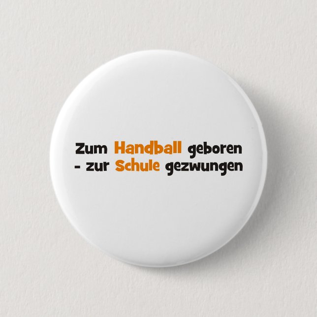 Handball 6 Cm Round Badge (Front)