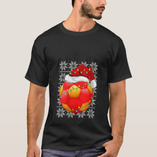 Handball Christmas Lights Santa Hat Handball Ugly  T-Shirt