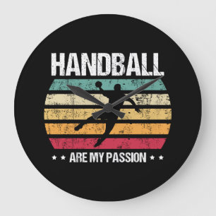 Handball Circle Runner Are my Passion Retro Gift Large Clock