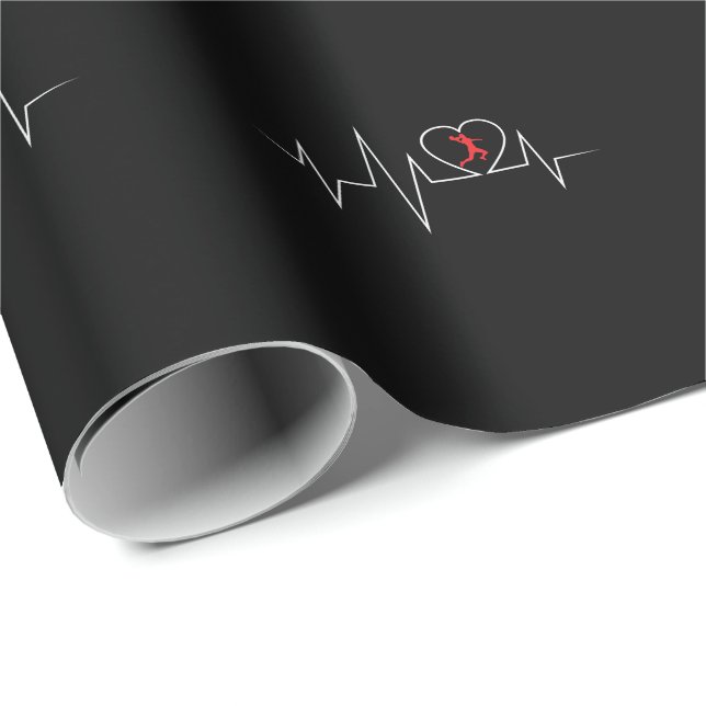 Handball EKG love and heart beat Wrapping Paper (Roll Corner)