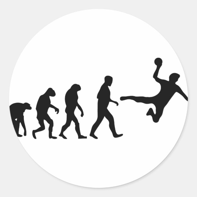 handball evolution classic round sticker (Front)