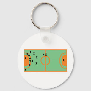 handball field with players icon key ring