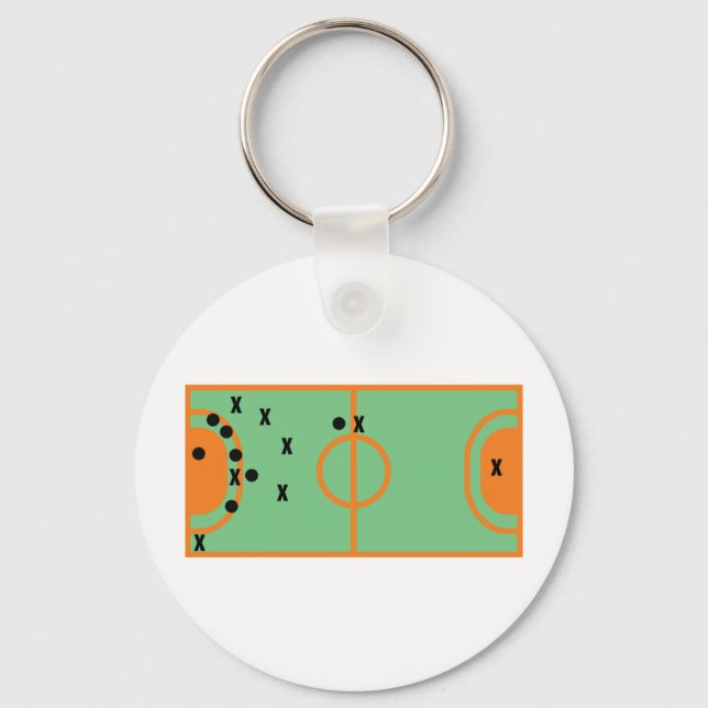 handball field with players icon key ring (Front)