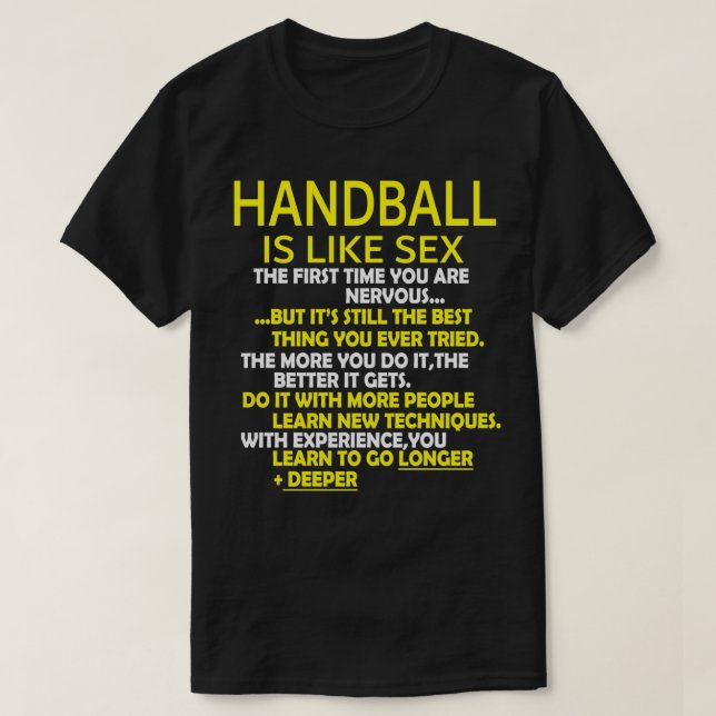 Handball Game Player Team Handball T-Shirt (Design Front)
