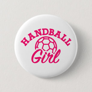 Handball girl 6 cm round badge