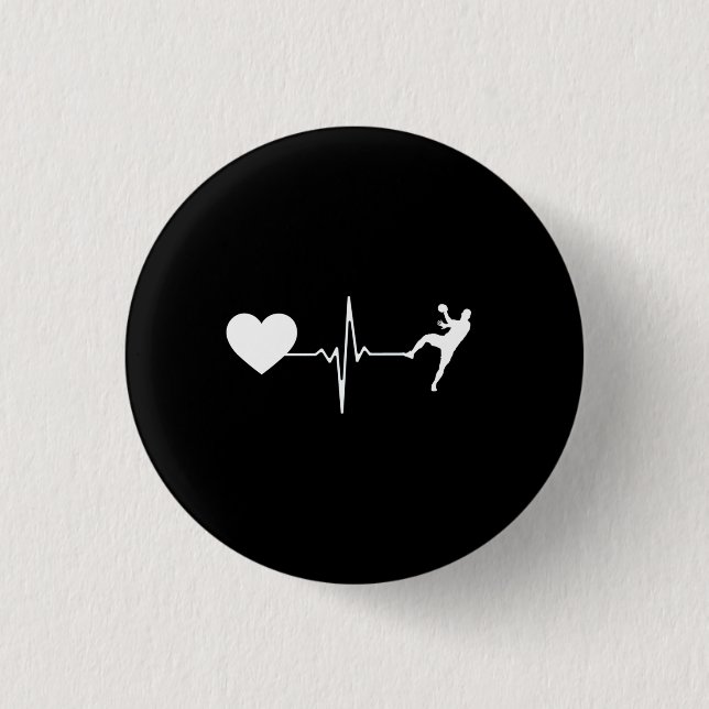 Handball Handball Player Heartbeat 3 Cm Round Badge (Front)