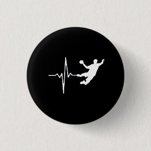 Handball - Handball Player Heartbeat 3 Cm Round Badge